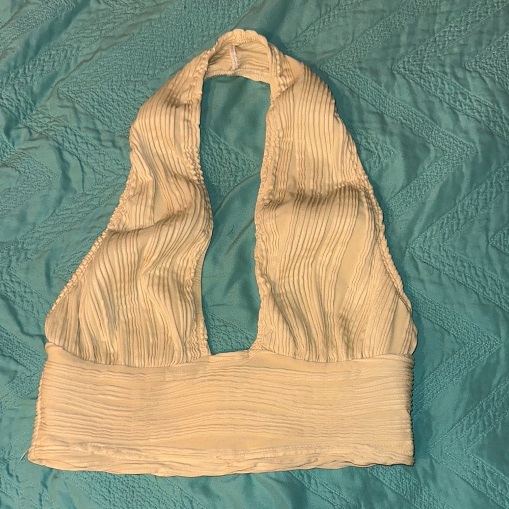 Cream Halter Neck Top